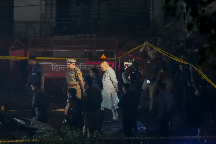 Home Minister Amit Shah visits the blast site near Red Fort