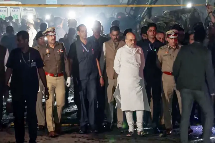 Union Home Minister Amit Shah visiting the site of the blast in Delhi on Monday night