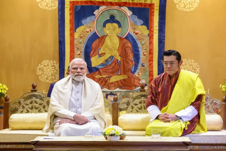 Prime Minister Narendra Modi and Bhutan's King  Jigme Khesar Namgyel Wangchuck in Thimphu