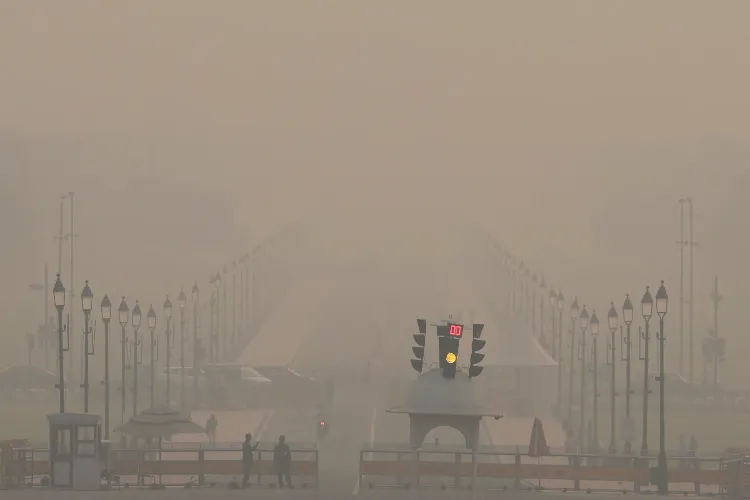 A morning scene from central Delhi