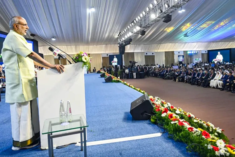 Vice President CP Radhakrishnan  during the 30th CII (Confederation of Indian Industry) Partnership Summit 2025, in Visakhapatnam