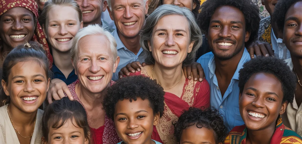 AI-generated image of people of different races