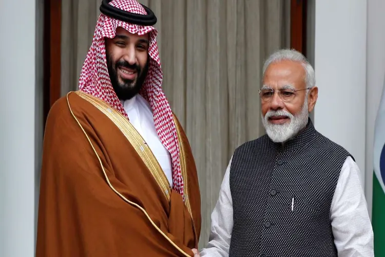 Prime Minister Narendra Modi with Mohammed bin Salman Al Saud