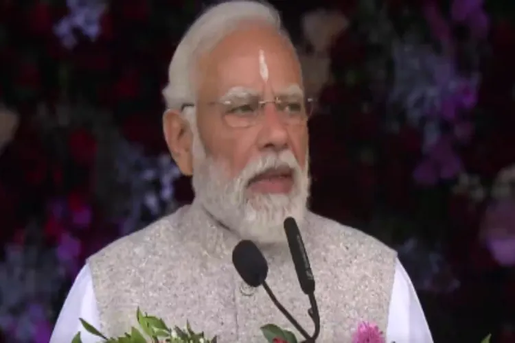 Prime Minister Narendra Modi at Sri Sathya Sai Baba's Mahasamadhi in Puttaparthi