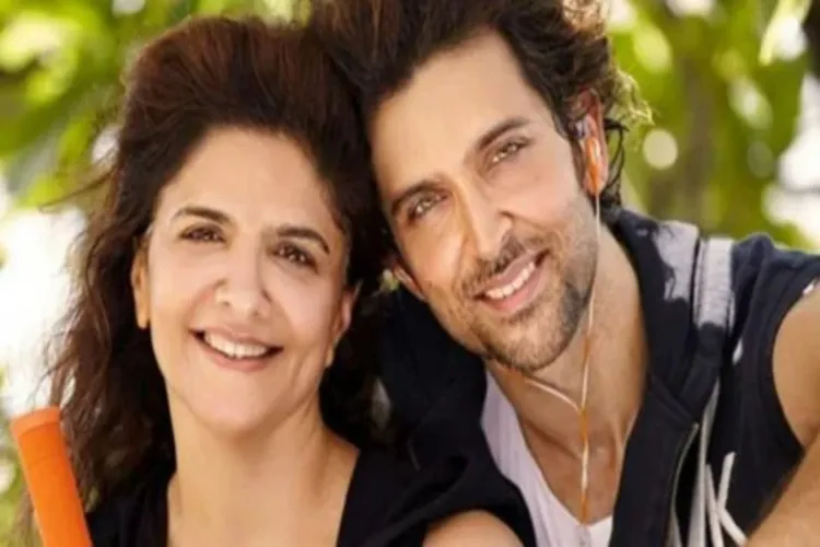 Pinki Roshan with her son Hritik Roshan
