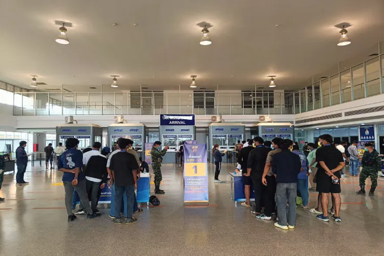 Indians released by scamsters preparing to board IAF plane to fly home