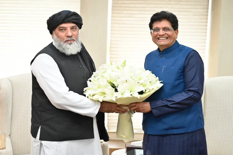 Alhaj Nooruddin Azizi, Afghan Minister of Industry and Commerce with Commerce & Industry Minister Piyush Goyal