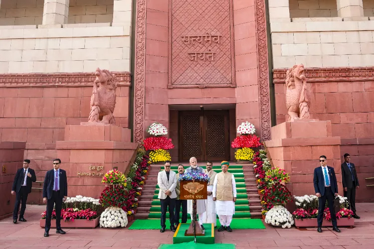 Prime Minister Narendra Modi addresses the media on the first day of the Winter Session of Parliament
