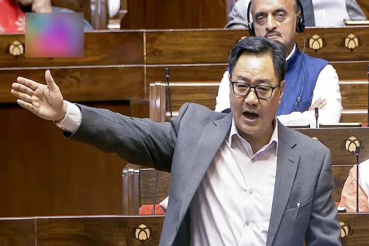 Union Minority Affairs Minister Kiran Rijiju speaking in Parliament