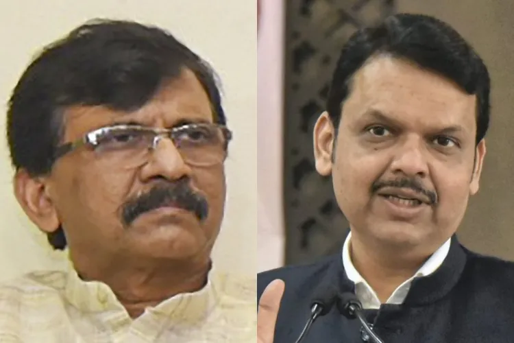 Maharashtra Chief Minister Devendra Fadnavis and Shiv Sena and MP Sanjay Raut 