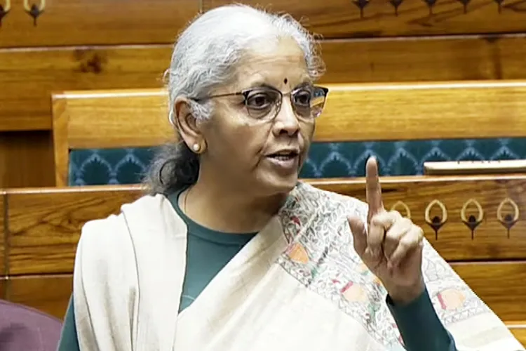 Finance Minister Nirmala Sitharaman speaking in the Parliament