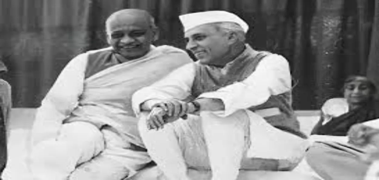 Jawaharlal Nehru with Sardar Vallabhbhai Patel