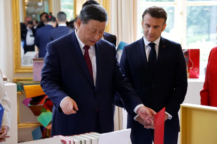 French President Emmanuel Macron met with China's Xi Jinping