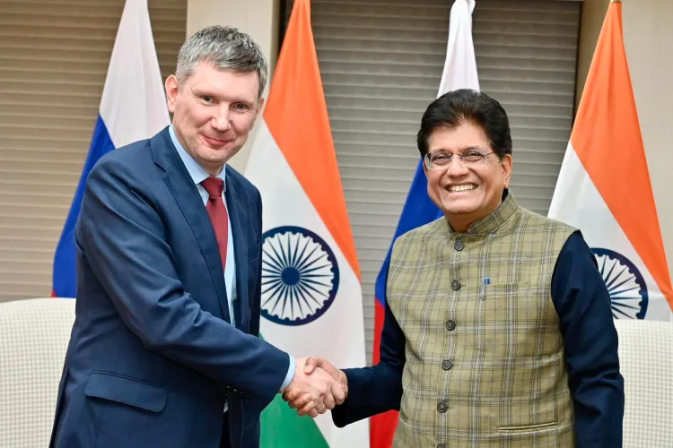 Minister of Commerce & Industry, Piyush Goyai with Maxim Reshetnikov, Minister of Economic Development, Russia 