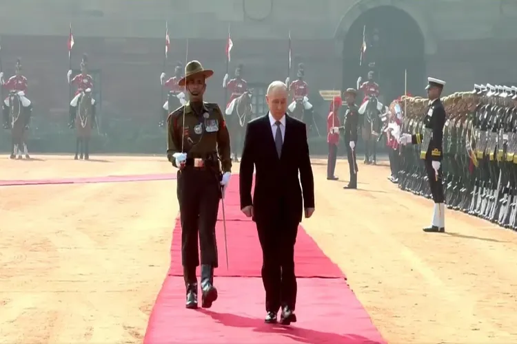 Russian President Vladimir Putin at Rashtrapati Bhavan