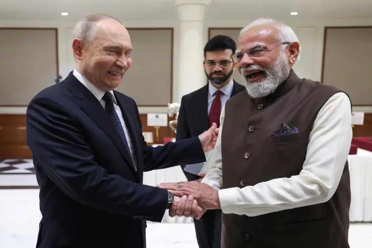 Prime Minister Narendra Modi with Russian President Vladimir Putin