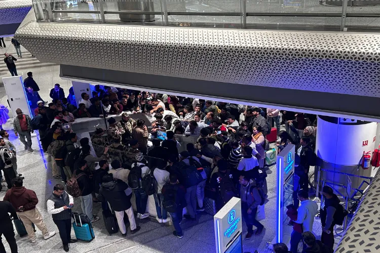 Chaos at Delhi airport after cancellation of Indigo flights