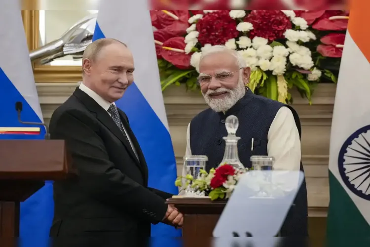Prime Minister Narendra Modi with Russian President Vladimir Putin