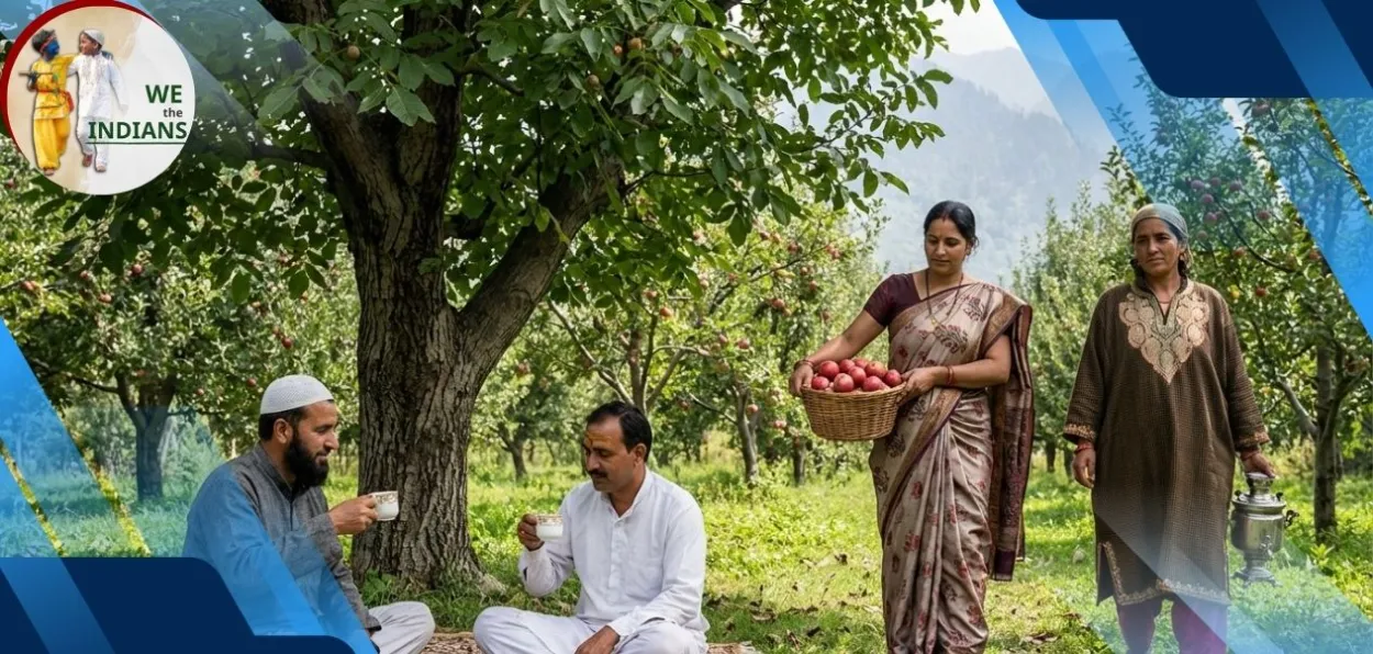 AI-generated image of Kashmiris living happily