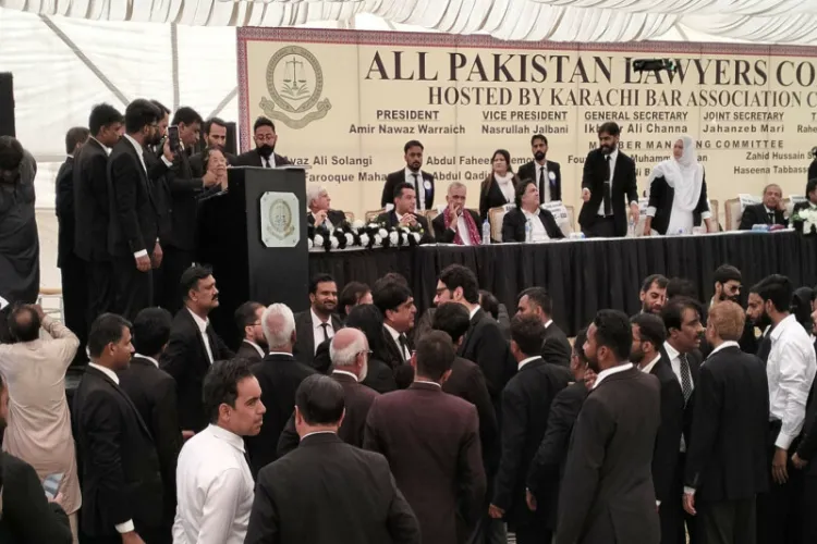 Pakistan Lawyers protesting against recent Constitutional amendment