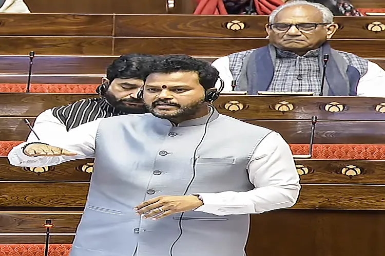 Union Minister for Civil Aviation K Rammohan Naidu speaks in the Rajya Sabha regarding the IndiGo flight crisis, during the Winter session of Parliament