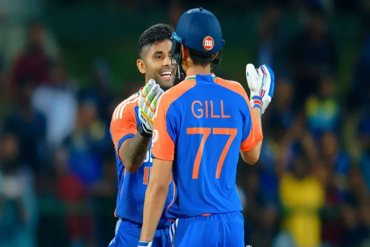 Suryakumar Yadav and Shubman Gill during a match