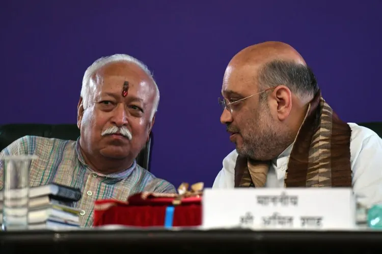 Union Home Minister Amit Shah with RSS Chief Mohan Bhagwat