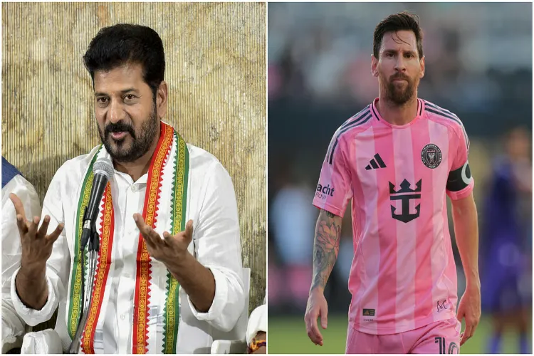 Telangana Chief Minister Revanth Reddy  and Football legend Lionel Messy