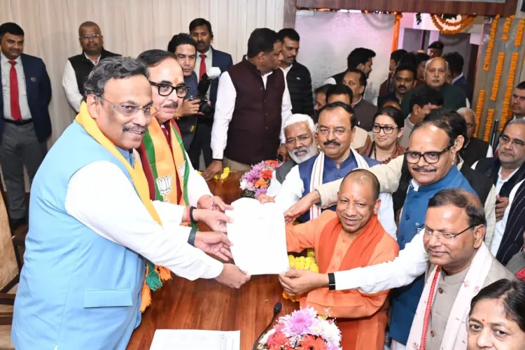 Union Minister of State for Finance Pankaj Chaudhary on Saturday filed his nomination papers for the post of the Uttar Pradesh BJP chief,