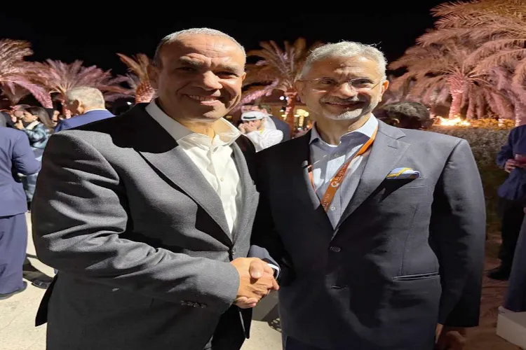 In this image posted on Dec. 14, 2025, External Affairs Minister S. Jaishankar with Minister of Foreign Affairs of Egypt of Badr Abdelatty on the sidelines of Sir Bani Yas Forum 2025, in Abu Dhabi, UAE