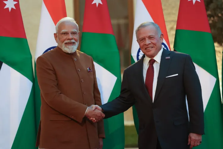 Prime Minister Narendra Modi meeting King Abdullah II in Amman