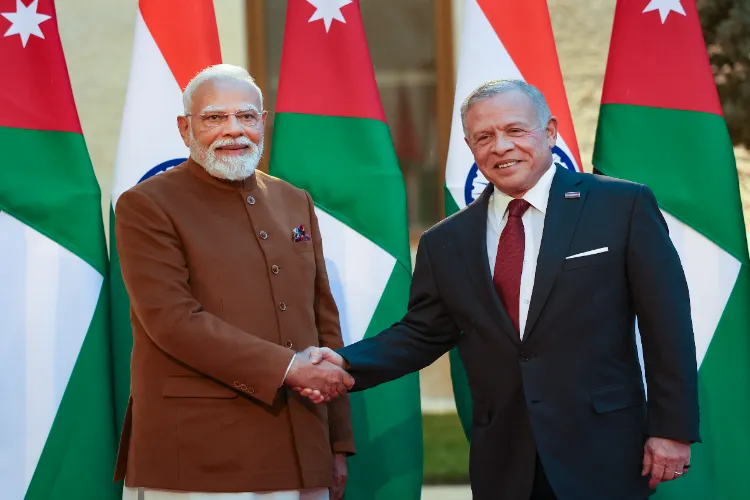Prime Minister Narendra Modi meets King of Jordan Abdullah II, in Amman, Jordan
