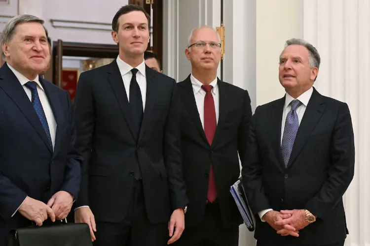 President Donald Trump's envoy, Steve Witkoff, (Extreme right) and Kirill Dmitriev, (Second from left) head of Russia's sovereign wealth fund, with others