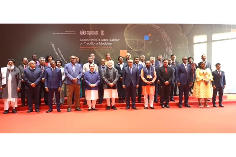 Prime Minister Narendra Modi participated in the closing ceremony of the second WHO Global Summit on Traditional Medicine at Bharat Mandapam, Delhi