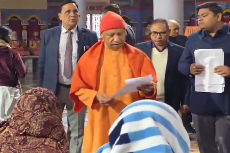 Yogi Adityanath interacting with citizens during 'Janta Darshan' at Gorakhnath Temple