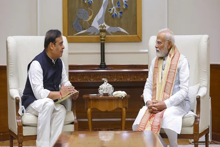 Prime Minister Narendra Modi with Assam CM Himanta Biswa Sarma