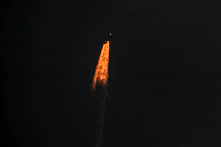 Sriharikota: Indian Space Research Organisation (ISRO) launches the BlueBird Block-2 communication satellite of AST SpaceMobile, USA, onboard its launch vehicle LVM3-M6 from the Satish Dhawan Space Centre, in Sriharikota, Andhra Pradesh