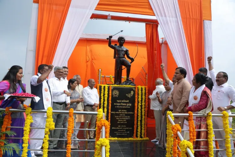 Gujarat Chief Minister Bhupendra Patel during the unveiling of a statue of Birsa Munda, in Ahmedabad