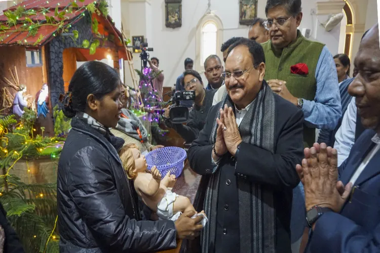 Union Health Minister J P Nadda participated in the Christmas celebrations at Christian Higher Secondary School in Civil Lines 