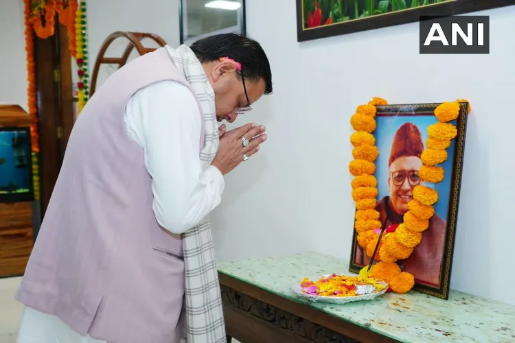 Uttarakhand Chief Minister Pushkar Singh Dhami paid floral tributes to the state's first Chief Minister, late Nityanand Swami, at the Chief Minister's residence 