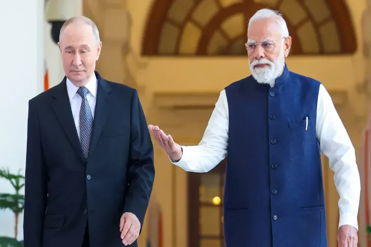 Prime Minister Narendra Modi with Russian President Vladimir Putin
