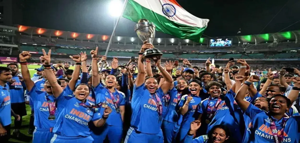 The Indian women's team with World Cup