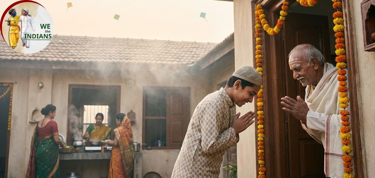 Ashhar Alam greeting his friend Anil's grandfather (AI-generated image)