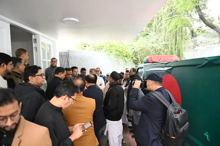 The body of former Prime Minister Begum Khaleda Zia arrived at Firoza in Gulshan, where family members and relatives paid their last respects to her ahead of her Namaz-e-Janaza.