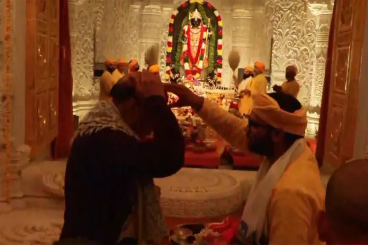 Defence Minister Rajnath Singh offered prayers at the Ram Janmbhoomi Temple in Ayodhya on the occasion of Pratishtha Dwadashi