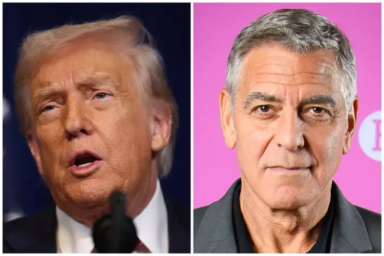 US President Donald Trump and Actor George Clooney 