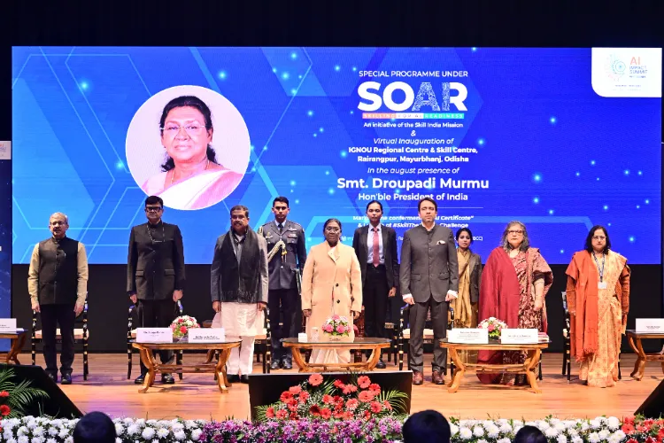 President of India Droupadi Murmu launched the #SkillTheNation AI Challenge and virtually inaugurated the IGNOU Regional Centre and Skill Centre at Rairangpur in Odisha