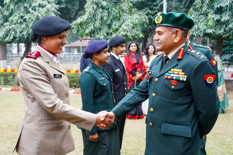 Chief of Army Staff General Upendra Dwivedi during a visit at Base Hospital, Delhi Cantt, on New Year's Day