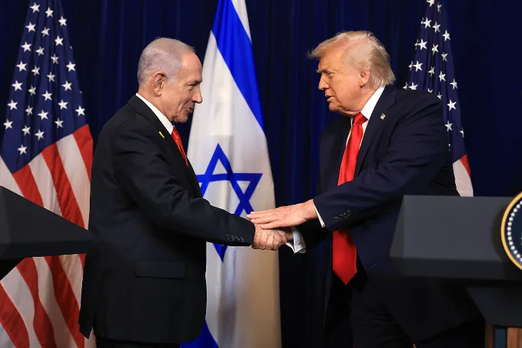 Israeli Prime Minister Benjamin Netanyahu with American President Donald Trump
