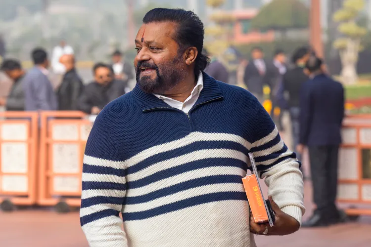 BJP MP Suresh Gopi arrives for the Winter session of Parliament, in New Delhi